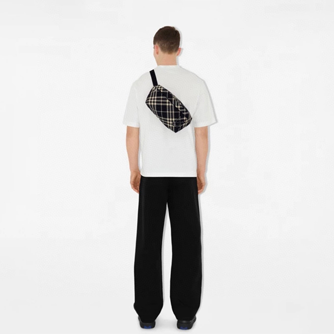 burberry ekd check fabric waist bag